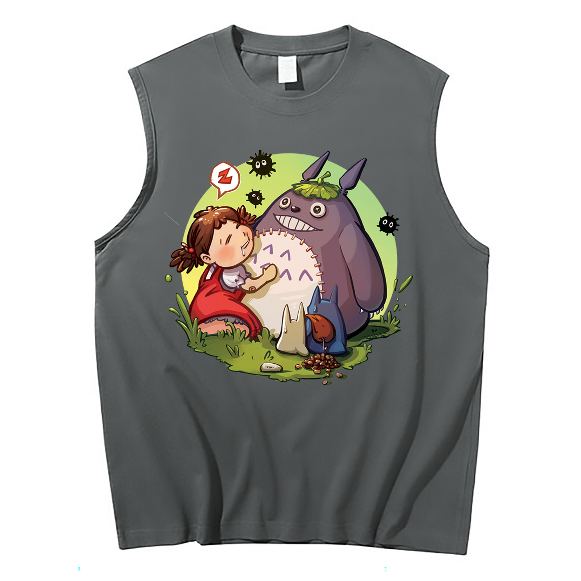 （画像用） となりのトトロ 草壁メイ 草壁サツキ My Neighbor Totoro Satsuki Kusakabe Mei Kusakabe コットン100％タンクトップ（フロントプリント）